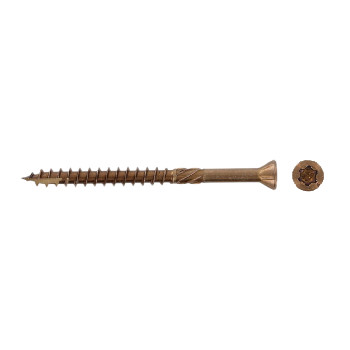 Burnished brown - RSD csk head timber screws, cutting point, milling ribs