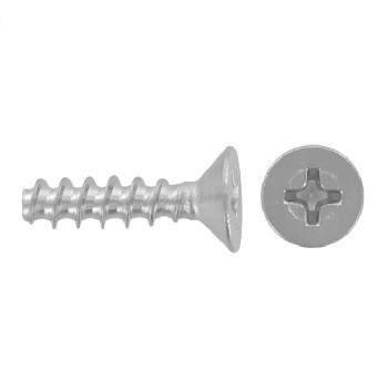 Countersunk head screws for thermo plastics