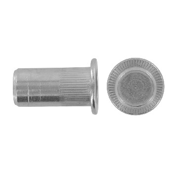 Rivet nuts with flat head, closed type, knurled